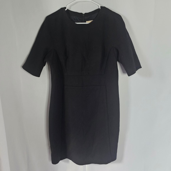 Michael Kors Black Dress Size 10 Career Cocktail Short Sleeve Sheath - Picture 1 of 8
